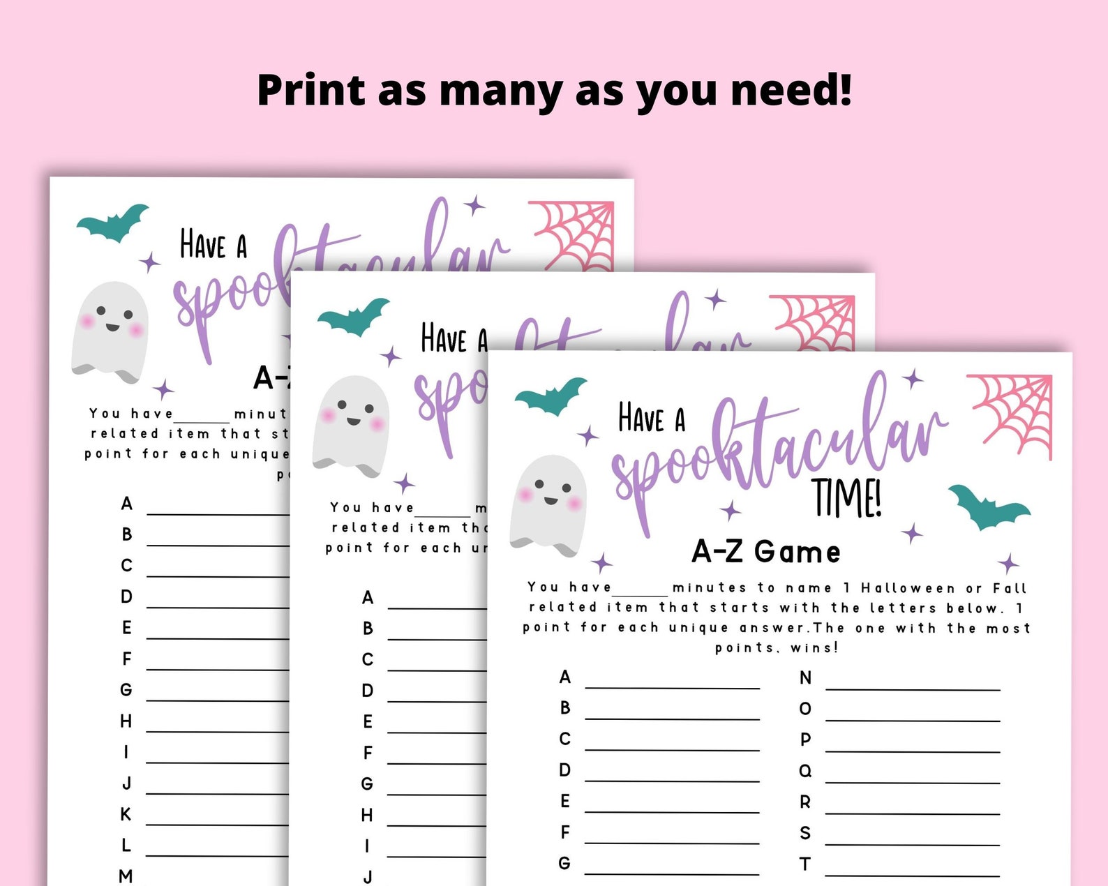 Cute Halloween Game Halloween Word Games for Kids Pastel Etsy