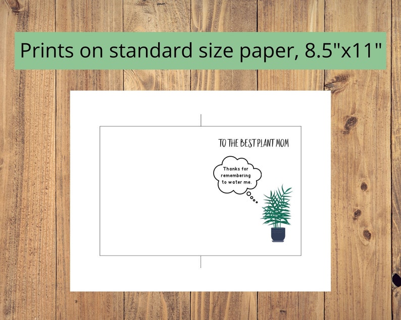 Plant Mother's Day Card Best Plant Mom Printable Card Etsy