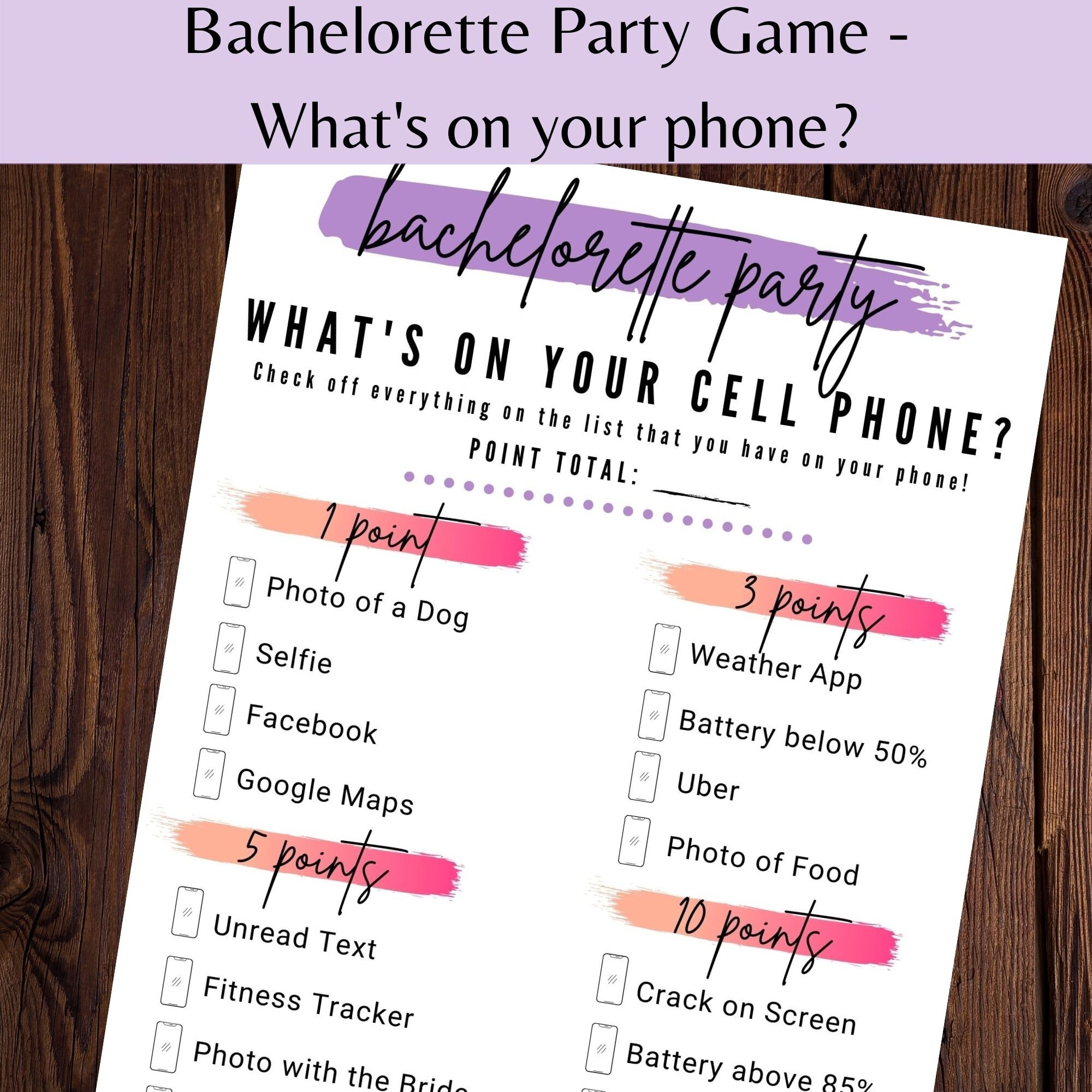 Bachelorette Party What s On Your Phone Game Hen Party Etsy Bachelorette Party What s On Your Phone Game Hen Party Etsy