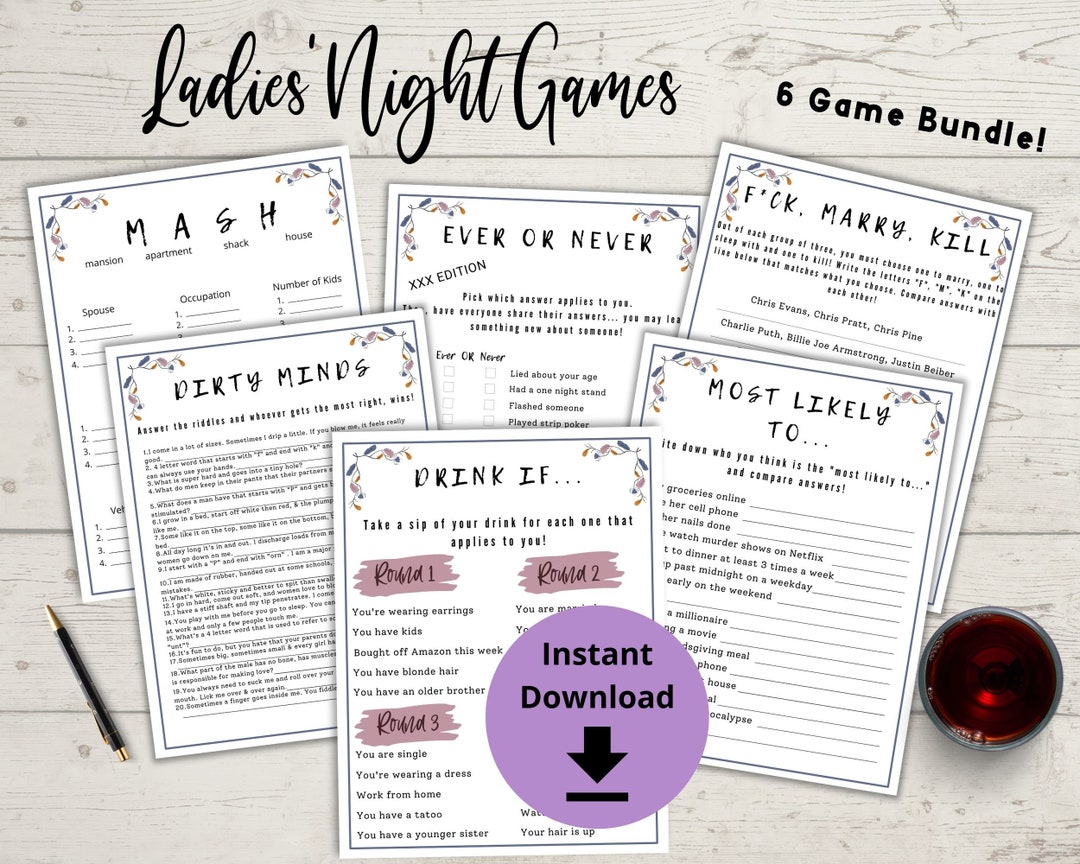 Ladies Night Party Games Girls Night Printable Games, Ladies Night Game