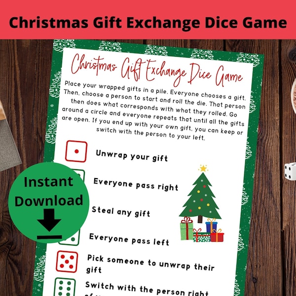 Secret Santa Dice Game - Etsy