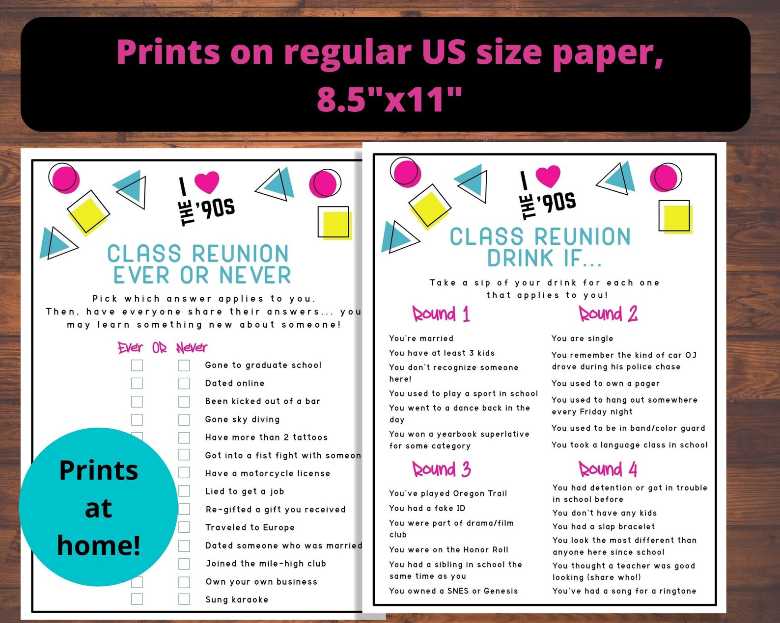 Class Reunion Game Bundle High School Reunion Games Class Etsy