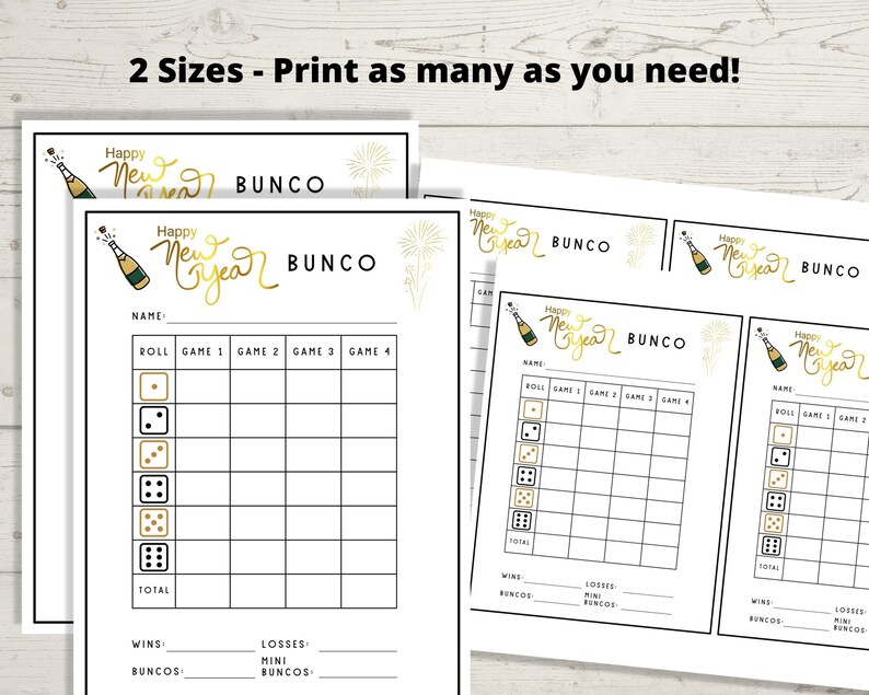 New Year's Eve Bunco Bunco Printables, Bunco Game, NYE Bunco. Bunco ...