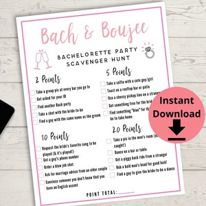 Bach and Boujee Bachelorette Party Scavenger Hunt Game - Printable Bach Party Game, Hen Party Game