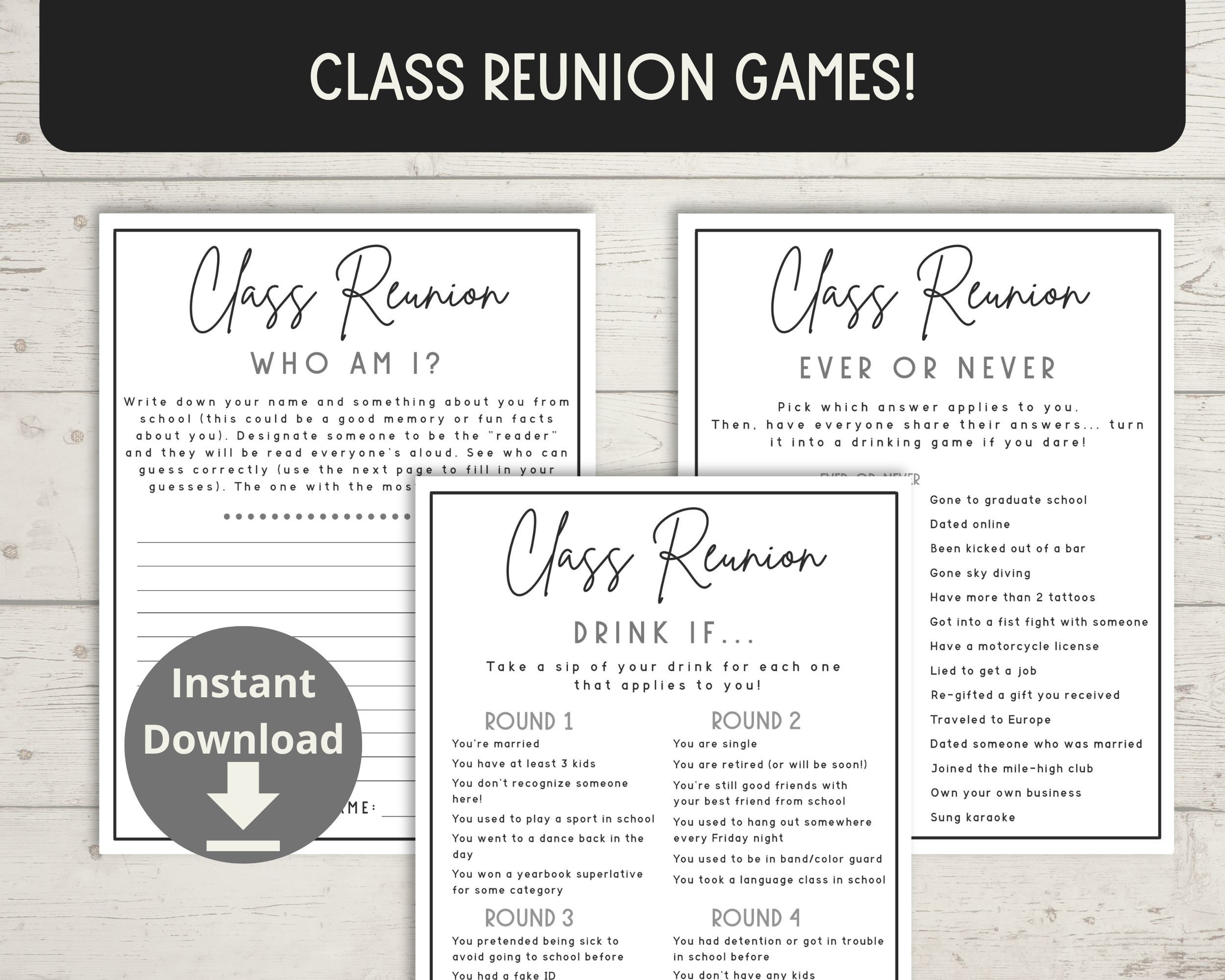 High School Reunion Games Class Reunion Games 2003 Class Etsy