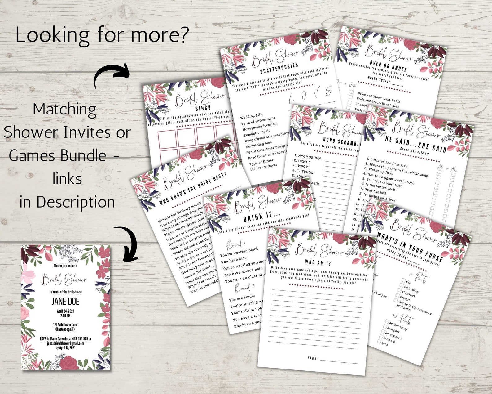 Virtual Bridal Shower Scattergories Game Wedding Shower Etsy