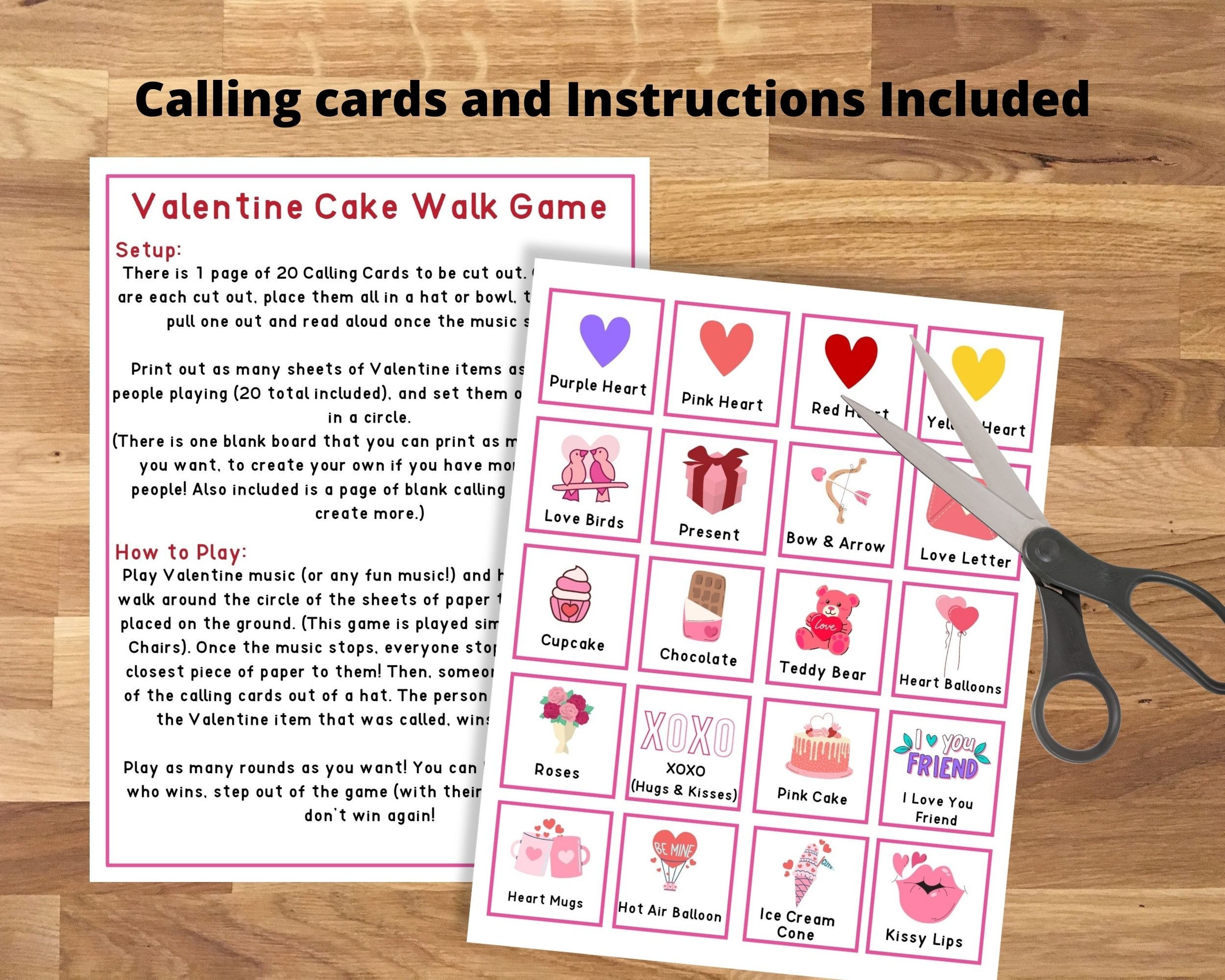 Valentine Cake Walk Printable Cake Walk, Kids Valentine's Day Game ...