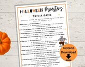 Halloween Trivia - Halloween Game Night, Monster Game, Halloween Quiz, Monster Trivia, Scary Monster Trivia Games, Villain Game