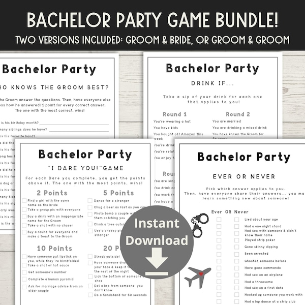 Bachelor Party Games Bundle Pack - Stag Do Games, Bachelor Games, Stag Party