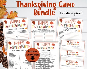 Thanksgiving Game Bundle - Thanksgiving Games, Fall Games, Friendsgiving Games, Trivia, Family Games