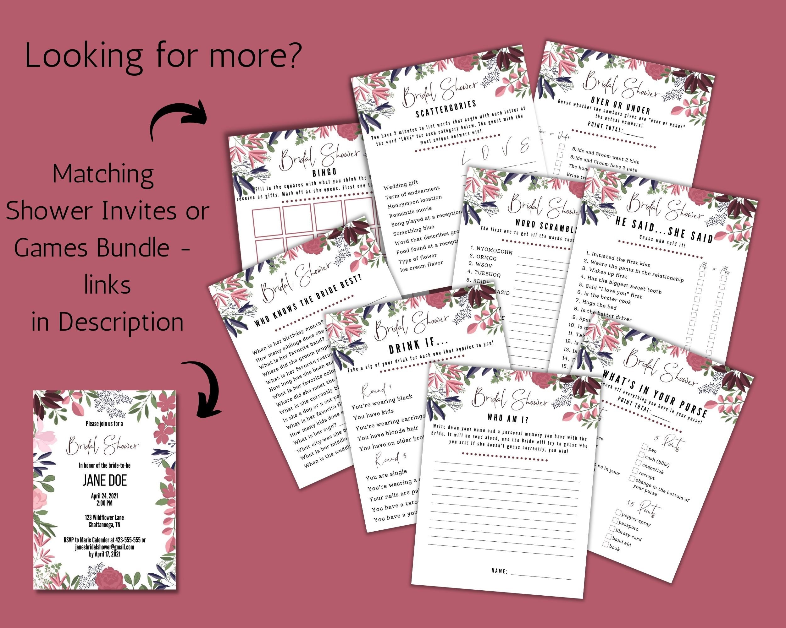 Virtual Bridal Shower Games Editable Who Knows the Bride Best Etsy UK