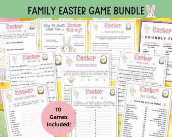 Easter Game Bundle - Easter Family Game Pack, Easter Activities, Easter Games, Easter Printables, Easter Trivia