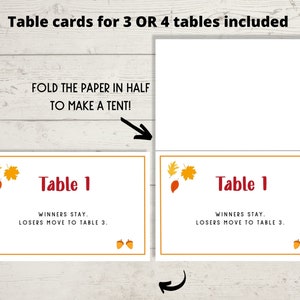 Fall Bunco - Happy Fall Y'all Bunco Printables, Bunco Game, Bunco Table Numbers, Autumn Bunco Score Cards, Bunco Score Sheets afbeelding 3