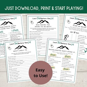 Last Trail Before the Veil Bachelorette Party Game Bundle - Camp Bachelorette Games, Hiking Bachelorette Printable image 2