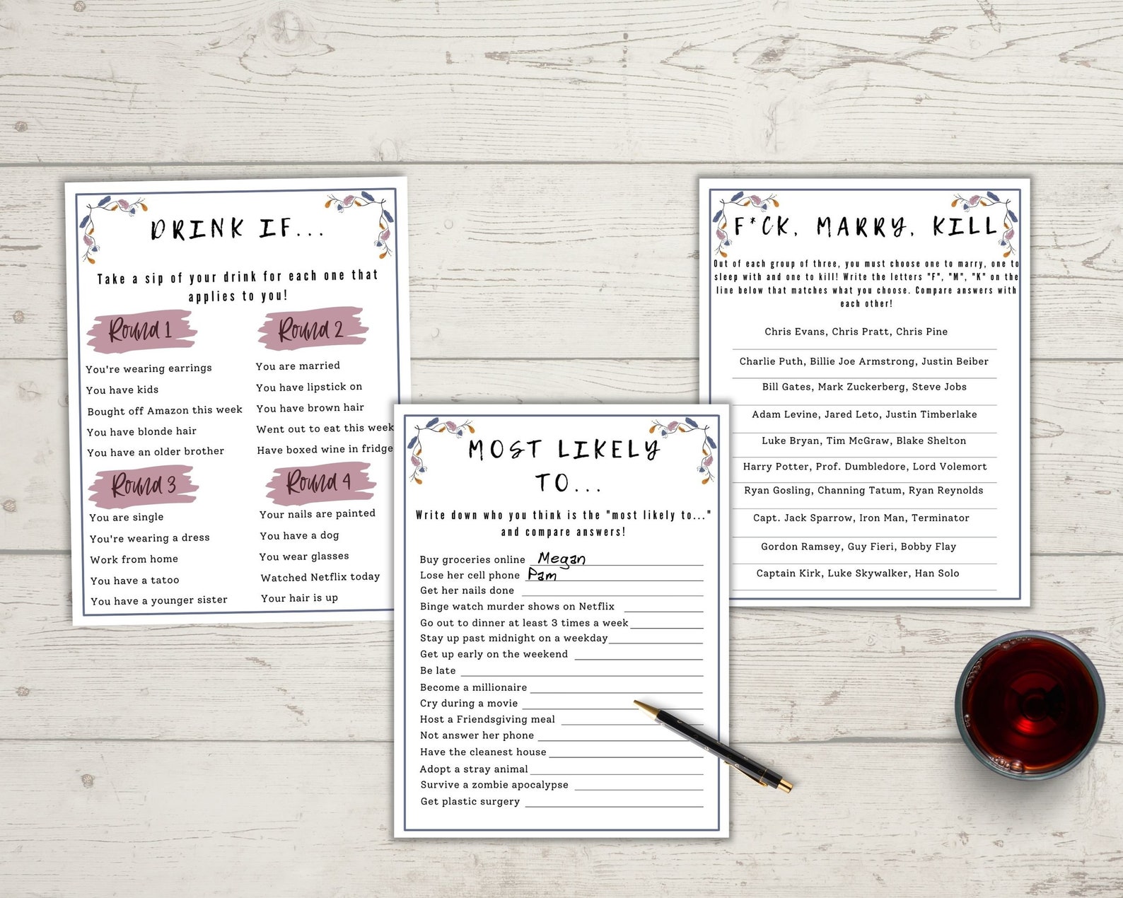 Ladies Night Party Games Girls Night Printable Games, Ladies Night Game ...