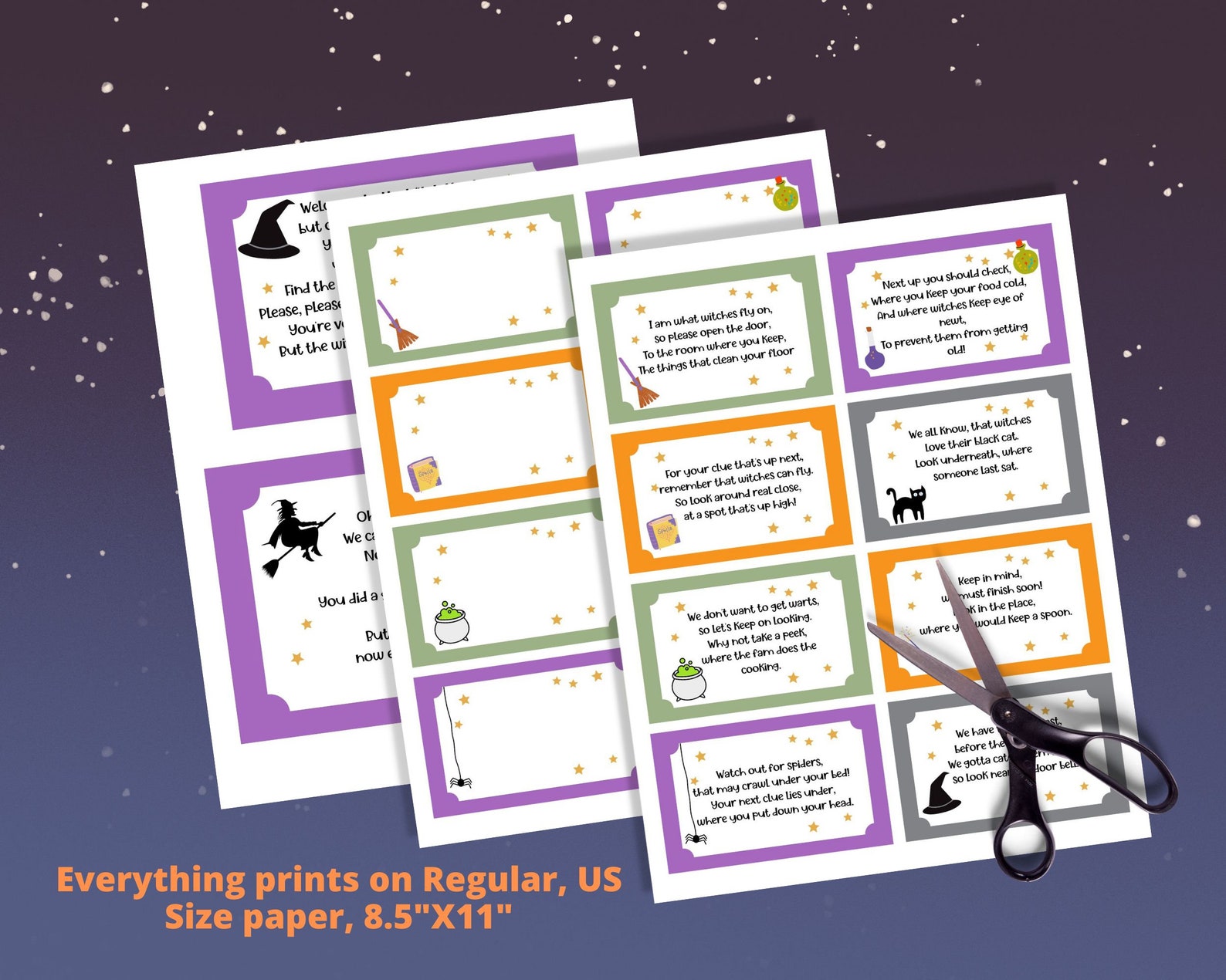 Halloween Scavenger Hunt Witch Party Game Witch Hunt Game Etsy