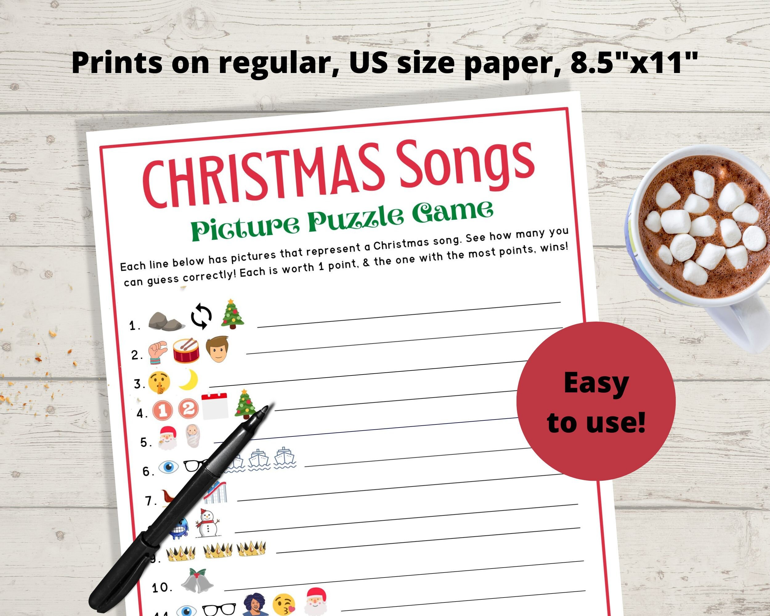 Christmas Emoji Game Christmas Carols Game, Christmas Song Riddles, Guess the Christmas Carol