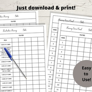 Rummy Score Sheets Frustration Rummy Score Cards, Gin Rummy Scoring