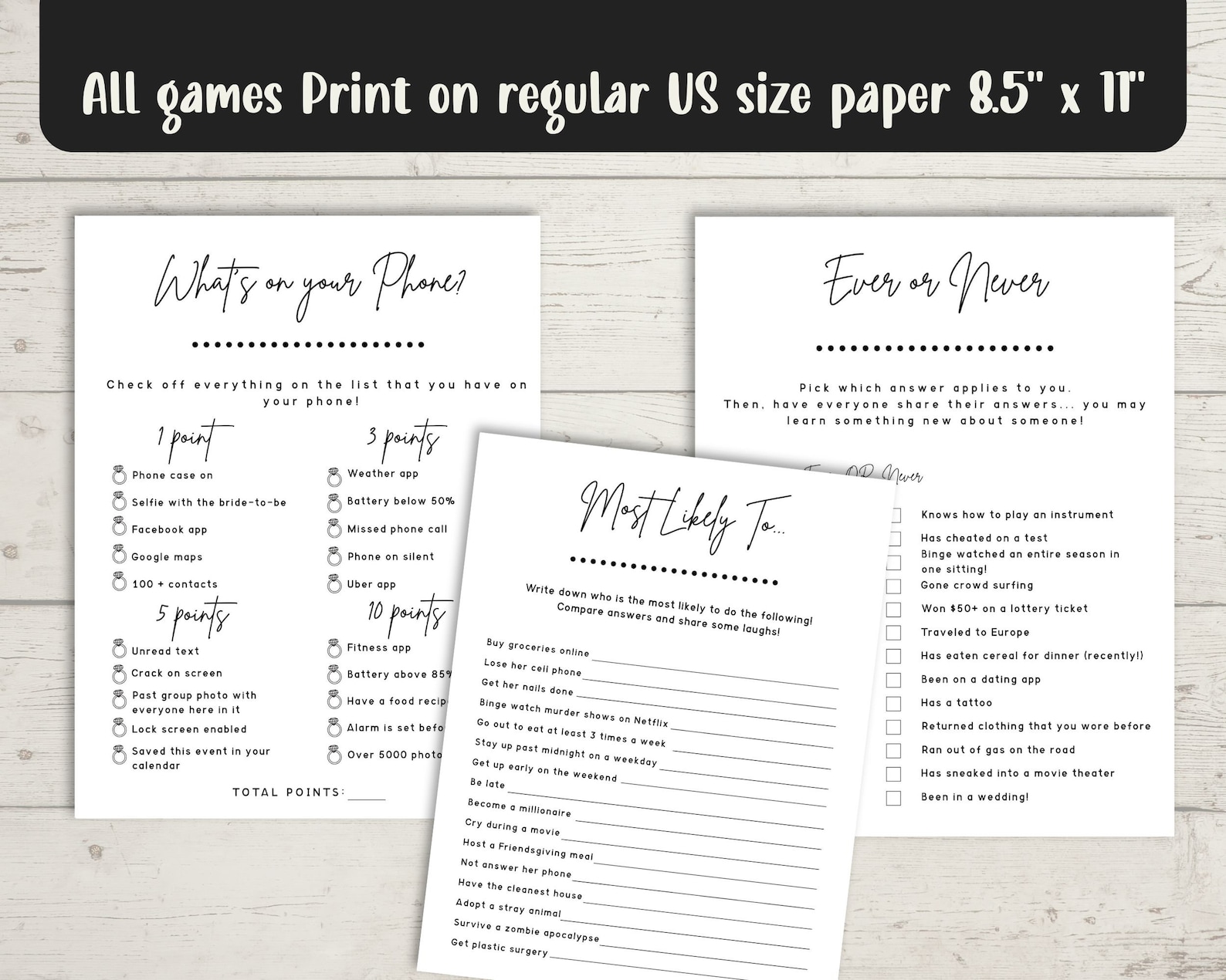 Clean Bachelorette Party Games Clean Hen Party Games Etsy