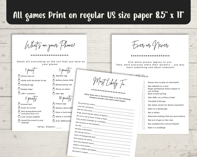 Clean Bachelorette Party Games Clean Hen Party Games Etsy