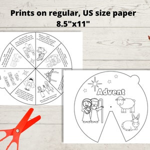 Nativity Coloring Wheel - Kids Printable Advent Wheel, Nativity Story ...