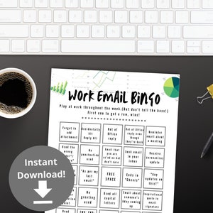Gioco di bingo tramite e-mail di lavoro: gioco per feste in ufficio, tabellone di bingo lavoro da casa