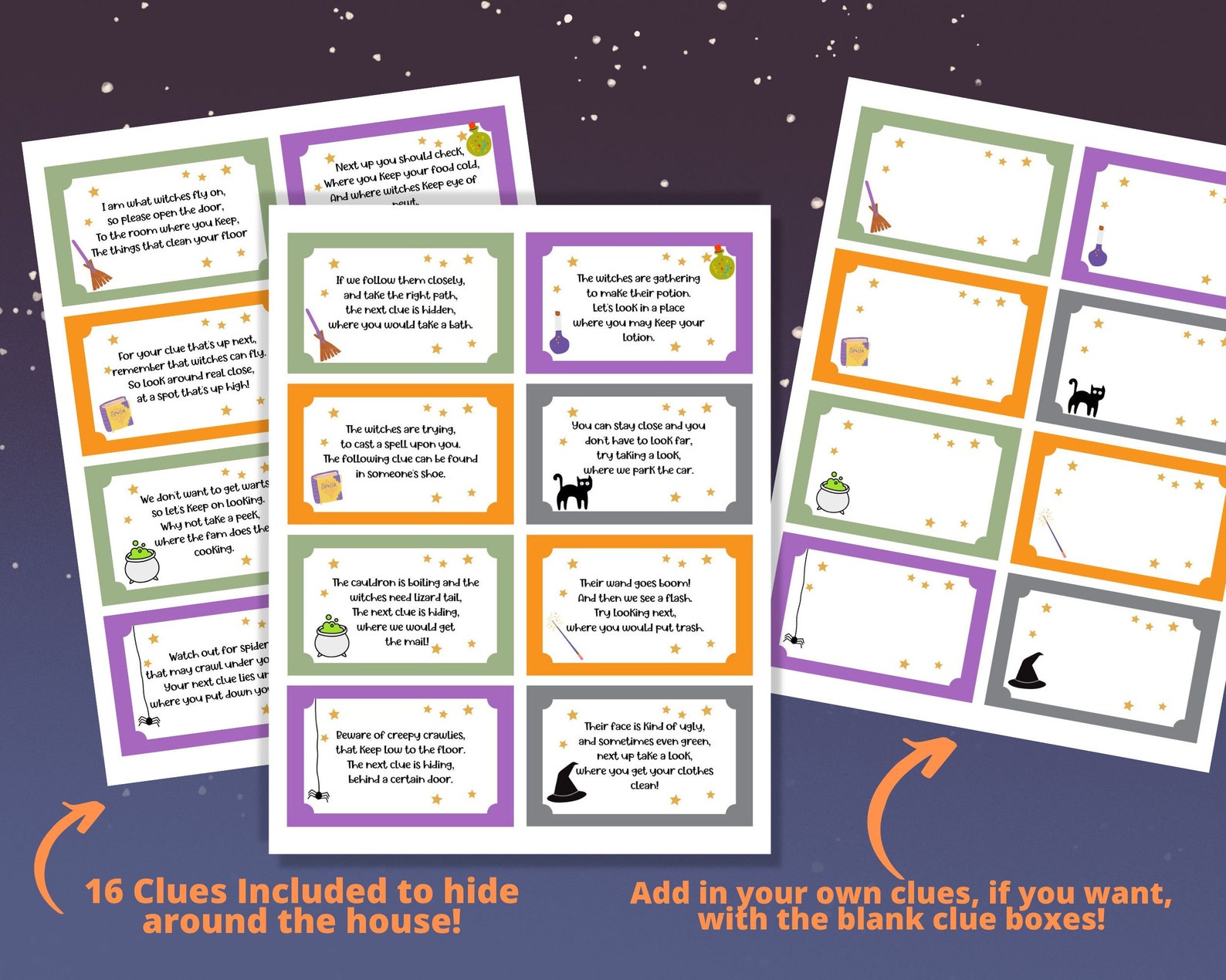 Halloween Scavenger Hunt Witch Party Game, Witch Hunt Game for Kids