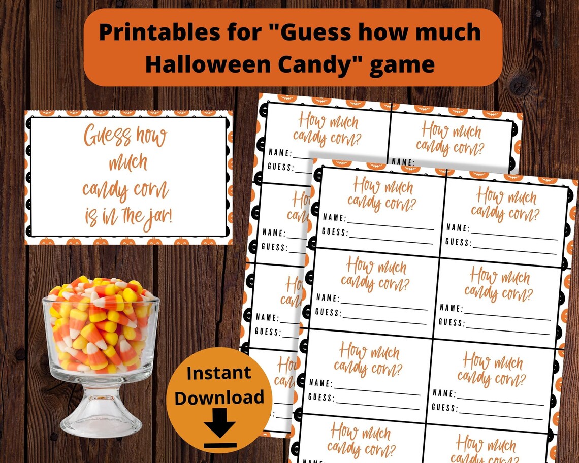 Halloween Candy Guessing Game Candy Corn Guessing Game Etsy
