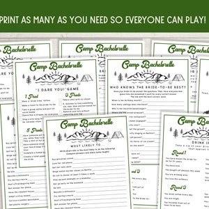 Camp Bachelorette Games - Camping Bachelorette Party, Outdoor Bachelorette Party Game Bundle, Randonnée Bachelorette image 5