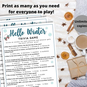 Winter Trivia Game - Fun Winter Activity, Winter Icebreaker, Printable Winter Game, Wintertime Quiz image 4