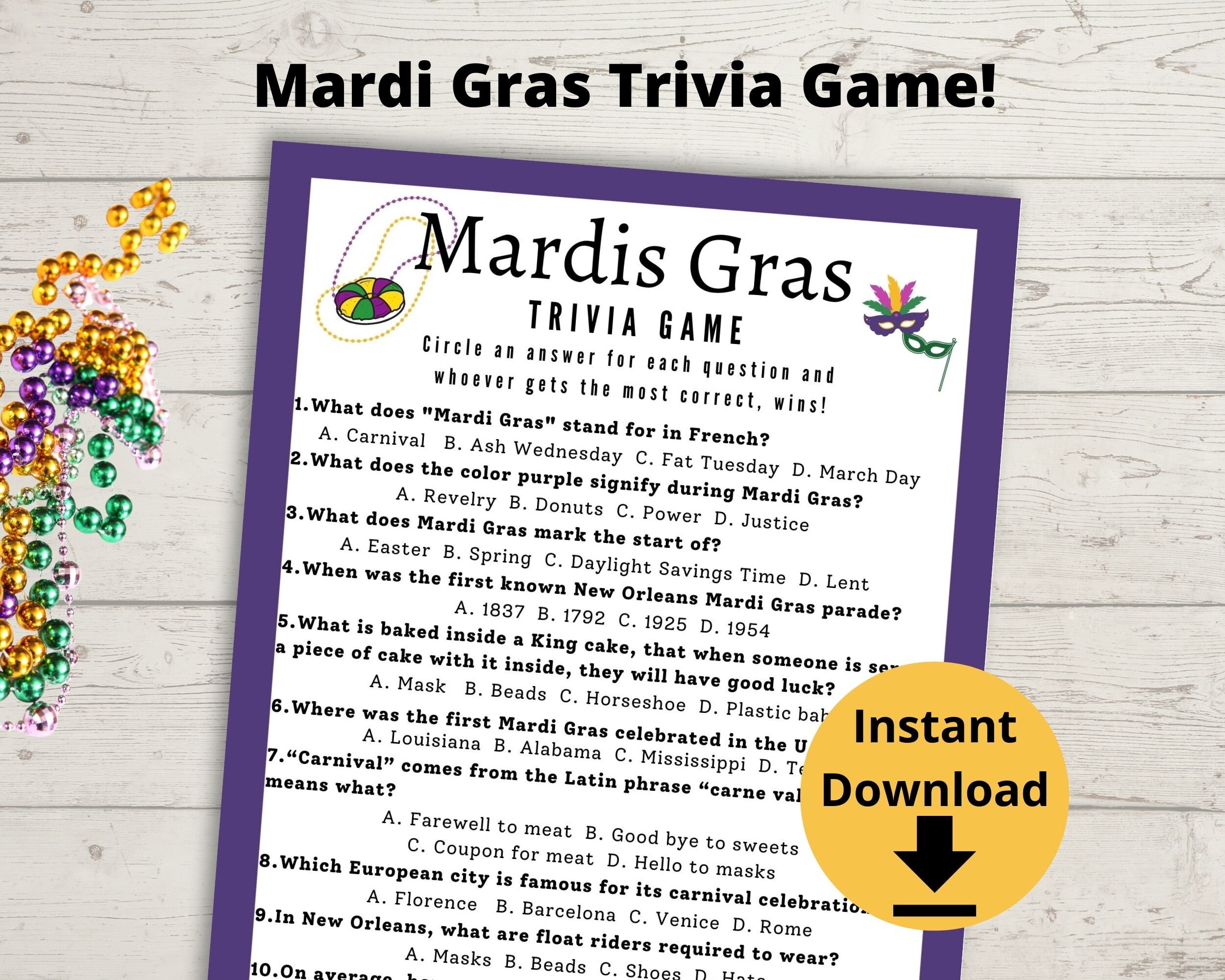 Mardi Gras Trivia And Answers