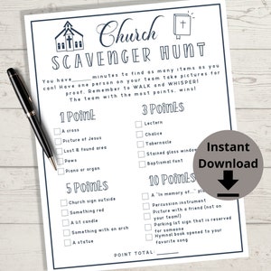 Chasse au trésor de l'église - Jeu d'espionnage de l'église, jeux de groupe de jeunes, chasse au trésor de l'église