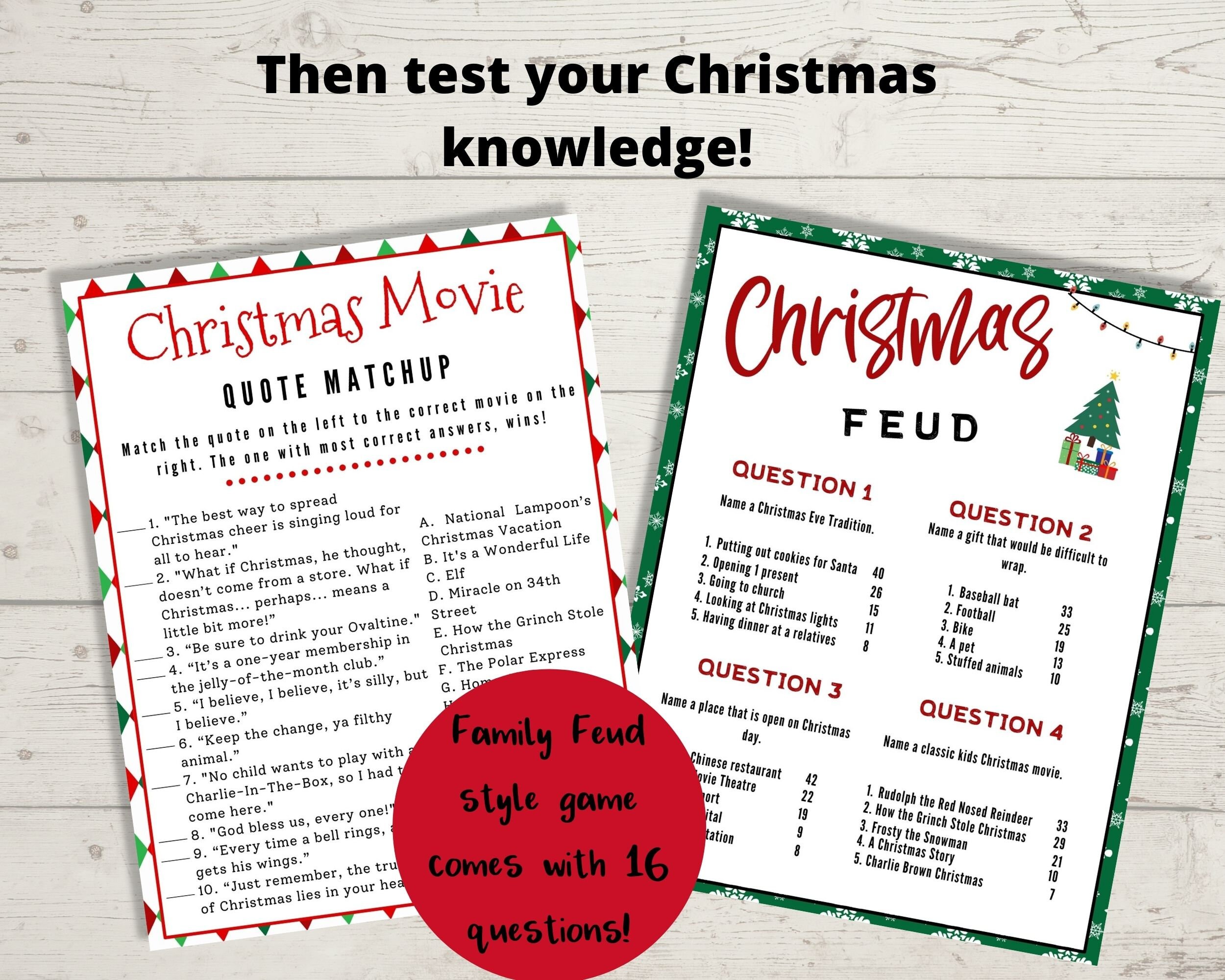 Adult Christmas Party Games Bundle Printable Party Pack of - Etsy