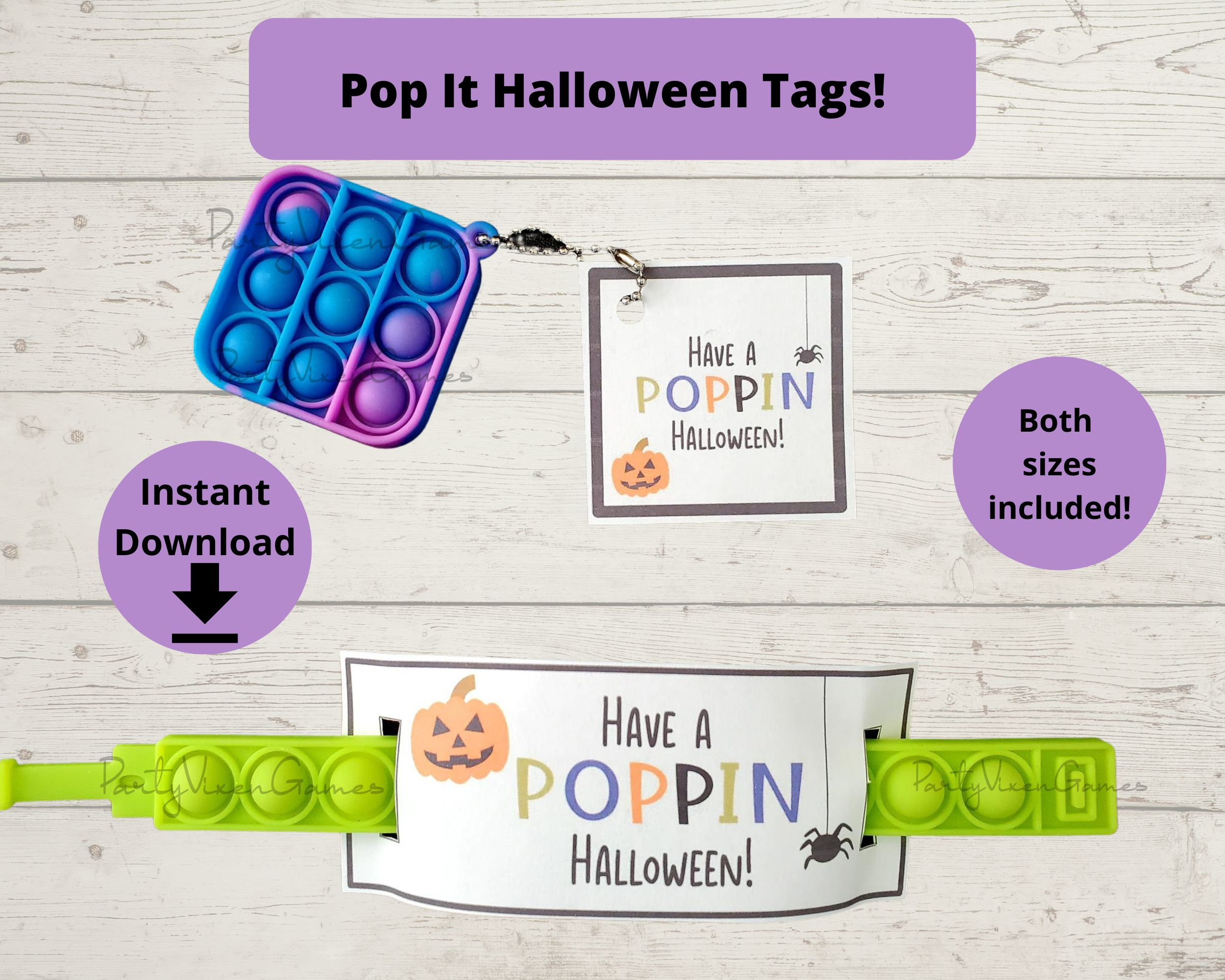 Halloween Pop It Tags Have a Poppin Halloween Gift Tags, Hallloween