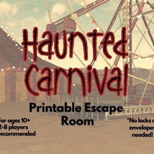 Halloween Escape Room - Haunted Carnival Escape Room, Printed Escape Room, Escape Game, Halloween Party Game, Escape Room for Groups