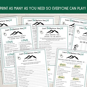 Last Trail Before the Veil Bachelorette Party Game Bundle - Camp Bachelorette Games, Hiking Bachelorette Printable image 4
