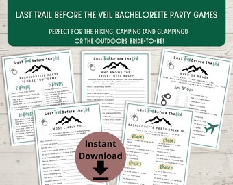 Last Trail Before the Veil Bachelorette Party Game Bundle - Camp Bachelorette Games, Hiking Bachelorette Printable