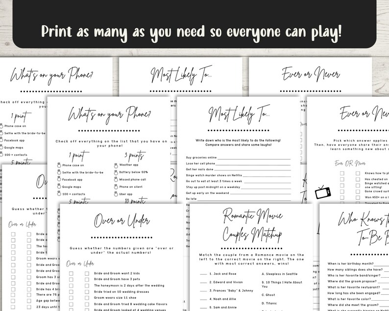 Clean Bachelorette Party Games Clean Hen Party Games Etsy