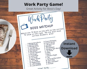 Work Party Game Boss Match Up - Office Party Printable, Boss's Day Activity, Matchup Game for Work