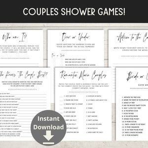 Couples Shower Games - CoEd Shower Games, Wedding Shower Bundle, Jack and Jill Shower, Printable Games