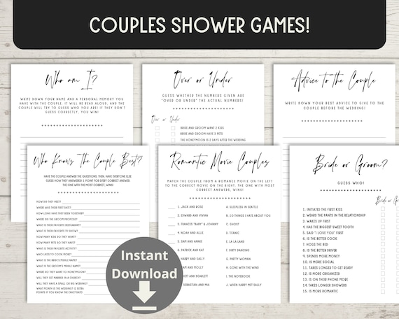 Juegos imprimibles para parejas, Juegos para parejas adultas, Juegos  divertidos de ducha para parejas, Descargar PDF -  España