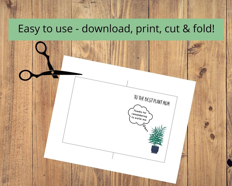 Plant Mother's Day Card Best Plant Mom Printable Card Etsy