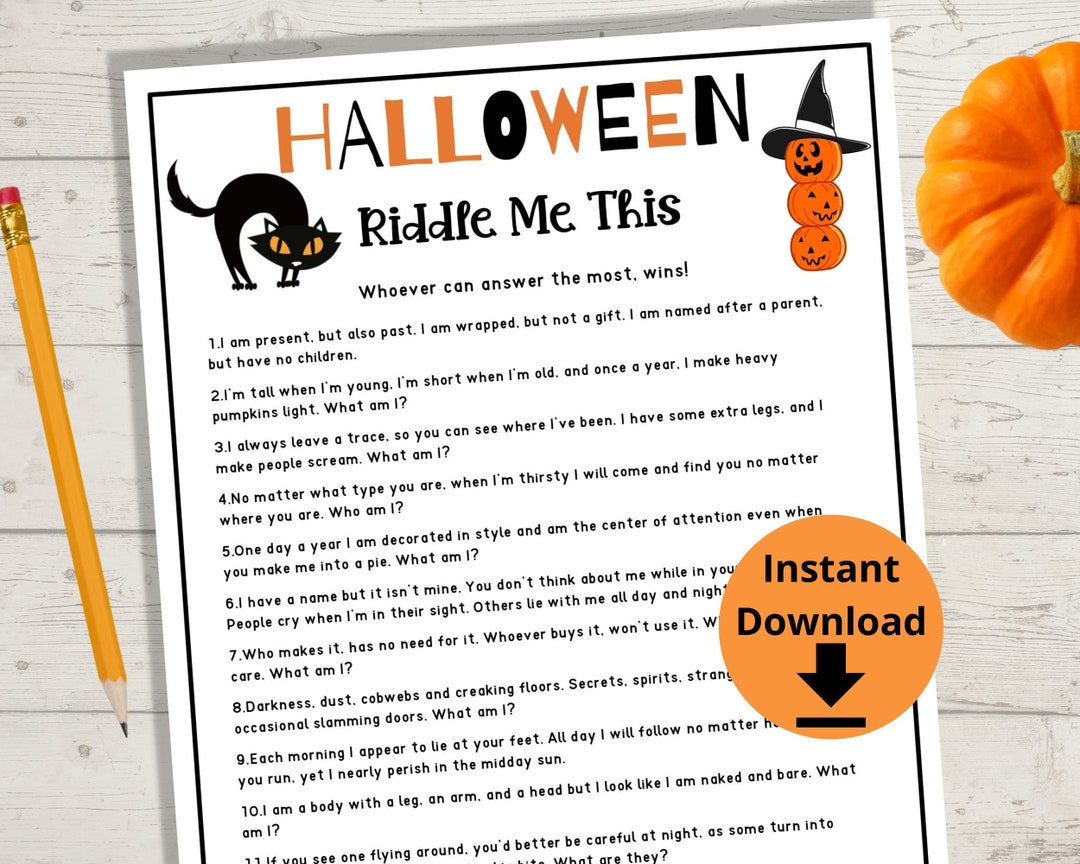 Printable Halloween Riddles with Answers - Mom. Wife. Busy Life.