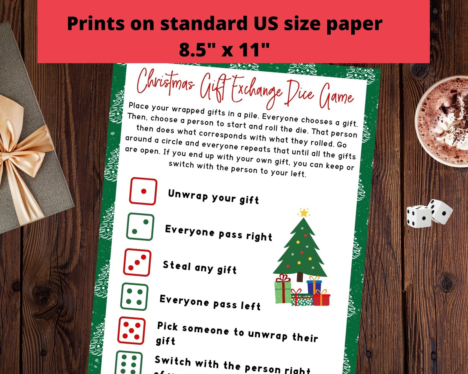 Christmas Gift Exchange Dice Game Christmas Dice Game, Present Exchange