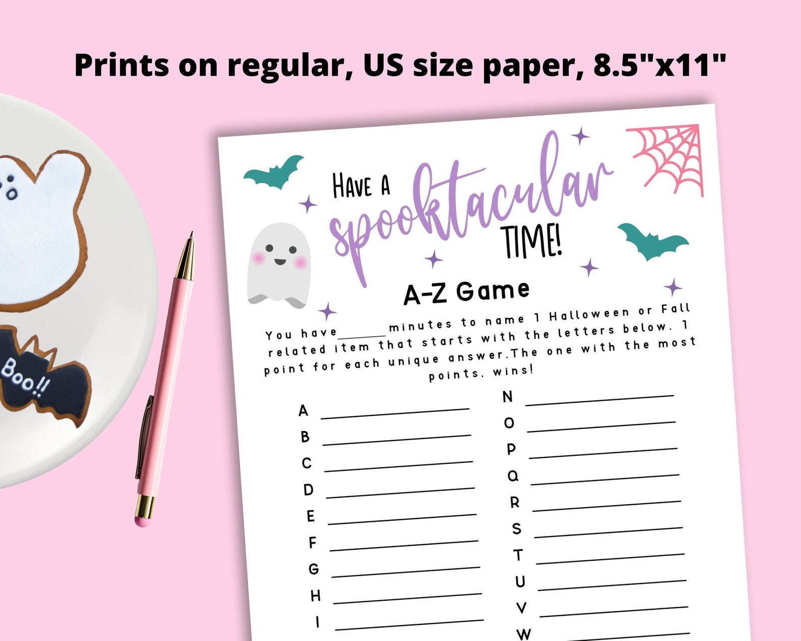 Cute Halloween Game Halloween Word Games for Kids Pastel Etsy