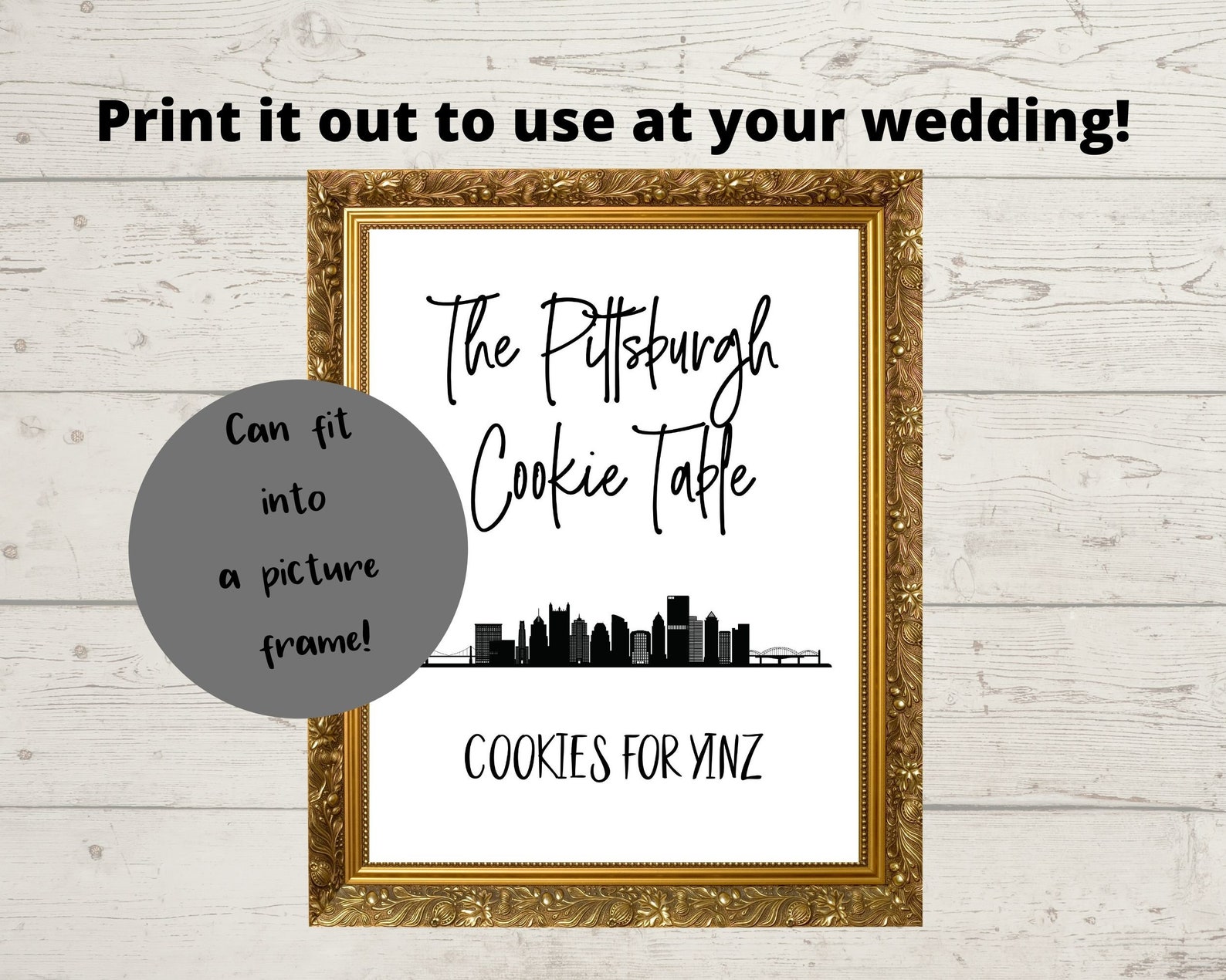 Pittsburgh Cookie Table Sign for Weddings Cookie Table Printable ...