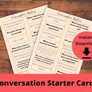 Gesprächsstarterkarten, Gesprächsstarter für Frauen, druckbare Gesprächsstarter, Icebreaker Spiel