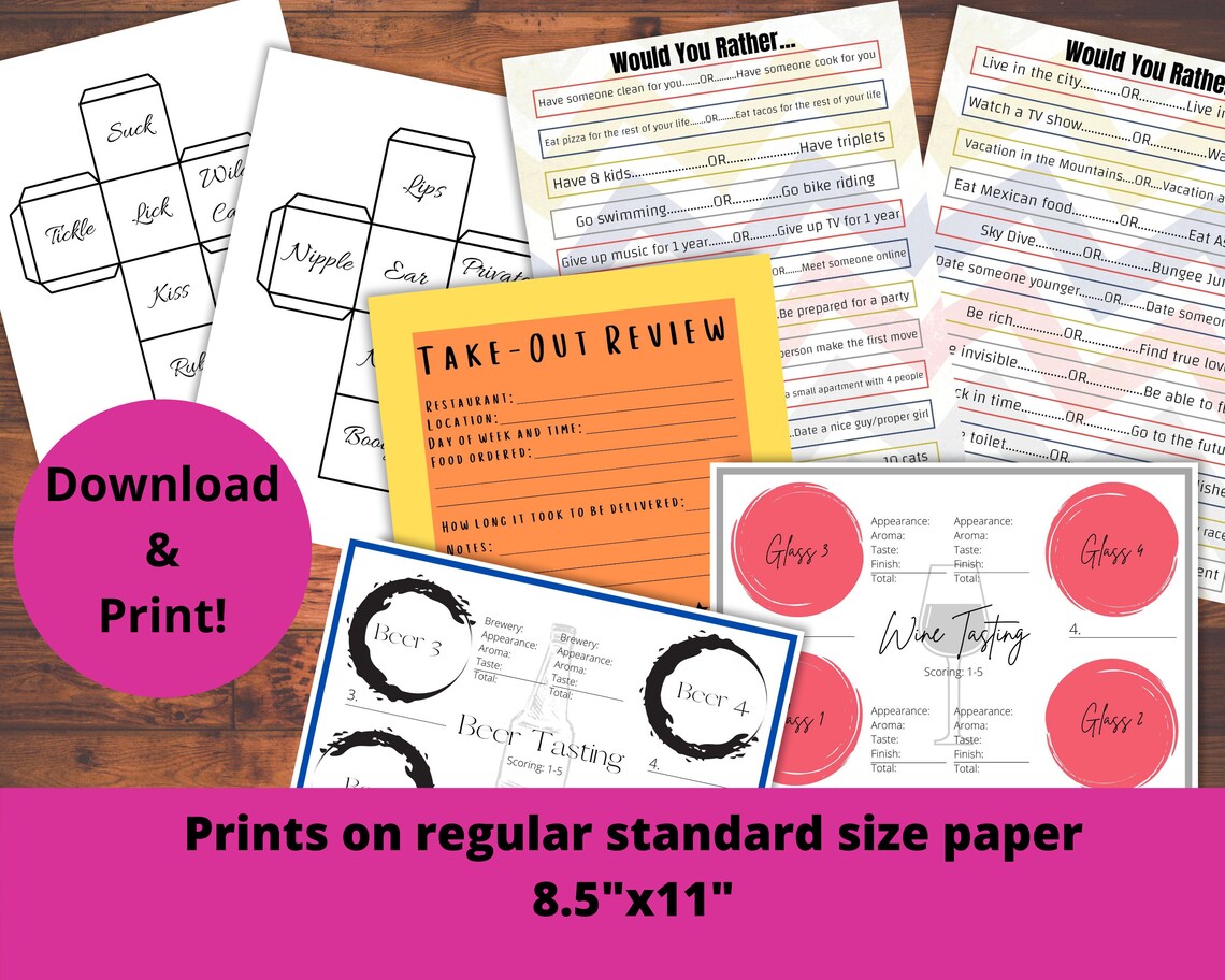 Date Night Printable Bundle Date Night at Home Games - Etsy