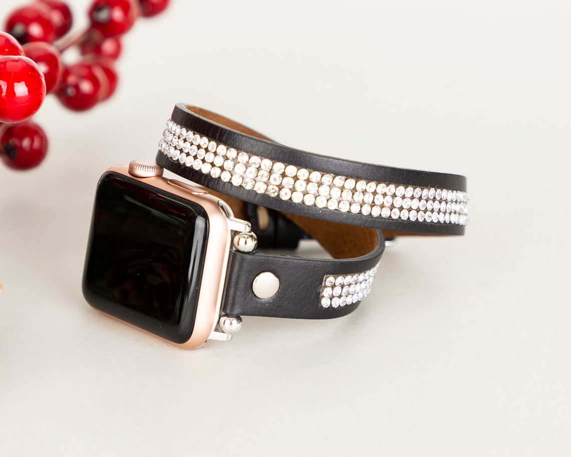 Leather Apple Watch Band 38mm 40mm 42mm 44mm women Double | Etsy