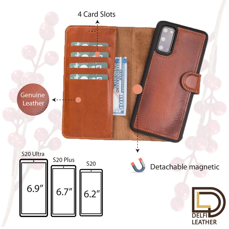 Samsung S21 Series Leather Magnetic Detachable Leather Wallet Case with Card Slots S21 S21 Plus S21 Ultra Snap On Protective Back Cover